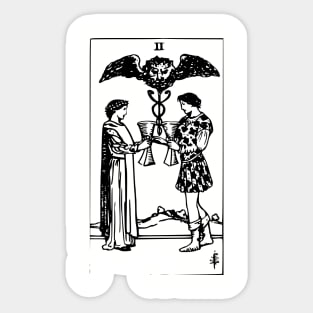 Tarot, card two of hearts Sticker